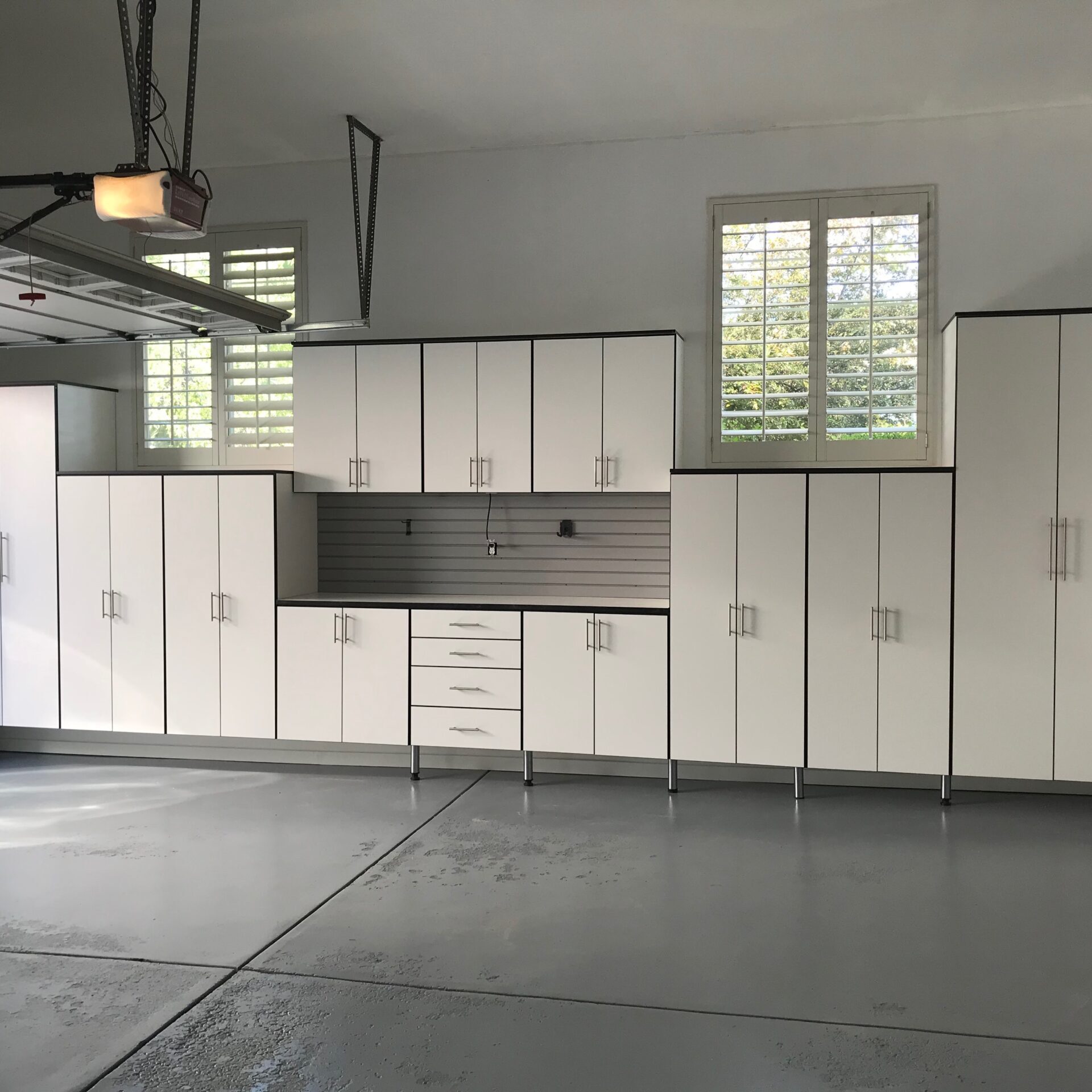 In Progress Garage Project - White Wood Finish