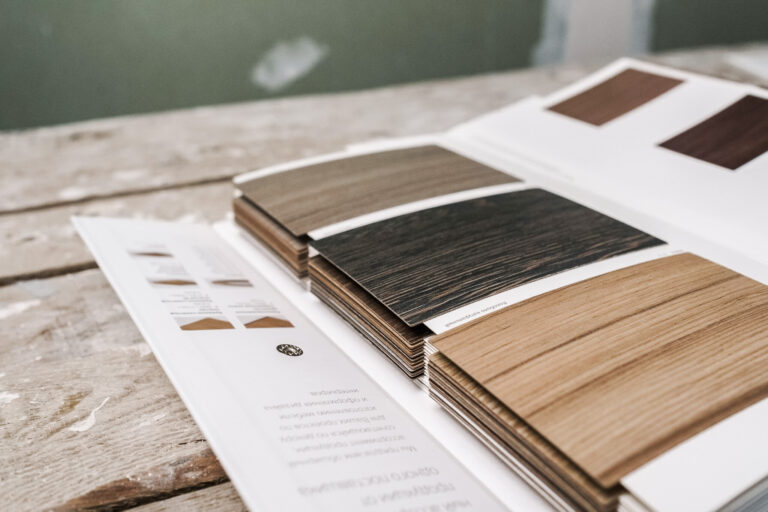 An image of the high quality material selection options for custom cabinets from the closet butler.