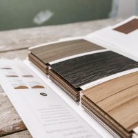 An image of the high quality material selection options for custom cabinets from the closet butler.